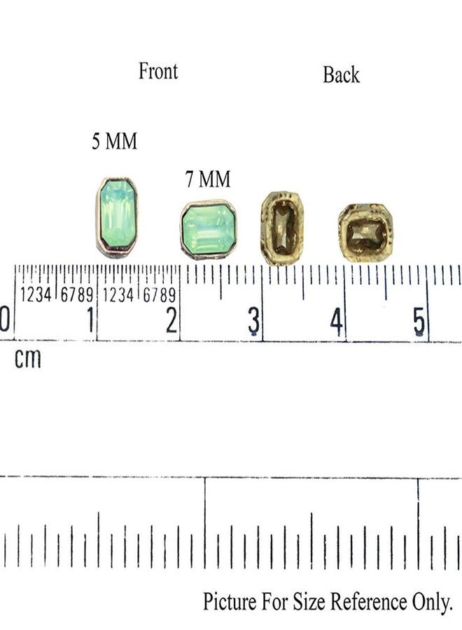 Embroiderymaterial Flatback Sew On Kundan Beads/Rhinestone/Gem Stone for Craft, Embroidery, Jewellery Making, Dresses, Embellishments, Bracelet Making (5X7MM, Rectangle Shape, Rose Color, 50 Pieces) - Image 3
